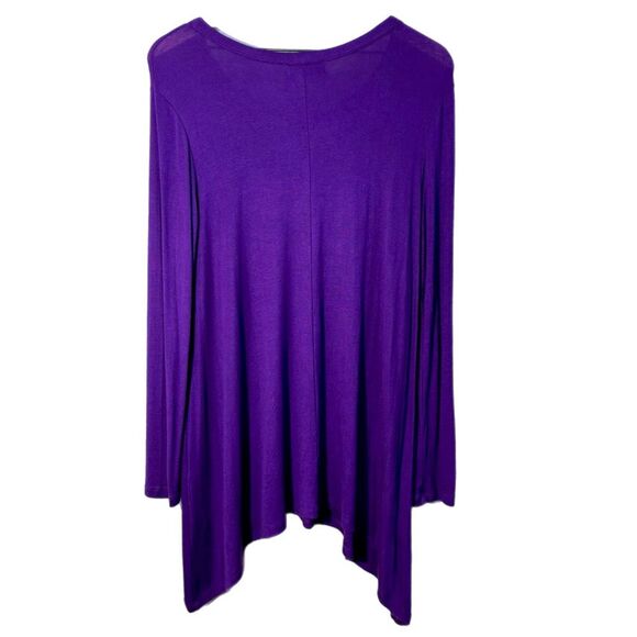 Made by Johnny Deep Purple Shark Bite Tunic Top Women’s M Long Sleeve. - Picture 2 of 10